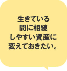 生きている間に相続しやすい資産に変えておきたい。