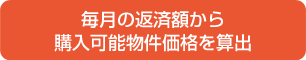 毎月の返済額から購入可能物件価格を算出